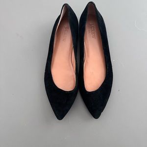 J.Crew black suede flats size 6